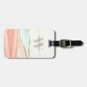 Abstrakte Wasserfarbe der Küsten mit Name und Mono Gepäckanhänger (Vorderseite horizontal)