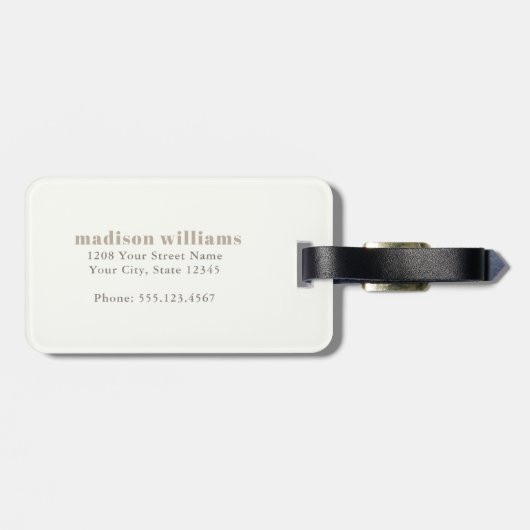 Abstrakte Wasserfarbe der Küsten mit Name und Mono Gepäckanhänger (Rückseite horizontal)