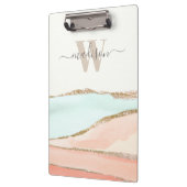 Abstrakte Wasserfarbe der Küsten mit Name und Mono Klemmbrett (Links)