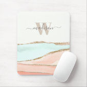 Abstrakte Wasserfarbe der Küsten mit Name und Mono Mousepad (Mit Mouse)
