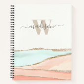 Abstrakte Wasserfarbe der Küsten mit Name und Mono Notizblock (Vorderseite)