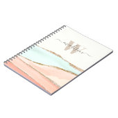 Abstrakte Wasserfarbe der Küsten mit Name und Mono Notizblock (Linke Seite)