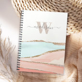 Abstrakte Wasserfarbe der Küsten mit Name und Mono Notizblock