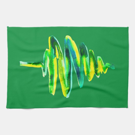 Abstrakte Wasserfarbe des Weihnachtsbaumes Geschirrtuch (Horizontal)