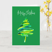 Abstrakte Wasserfarbe des Weihnachtsbaumes Karte (Gelbe Blume)