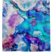 Abstrakte Wasserfarbe Duschvorhang (Vorderseite)