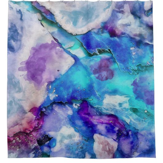 Abstrakte Wasserfarbe Duschvorhang (Vorderseite)