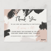 Abstrakte Wasserfarbe Einfache Dankeschön-Karte Postkarte (Rückseite)