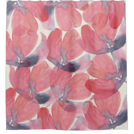 Abstrakte Wasserfarbe für Mohnblüten Duschvorhang