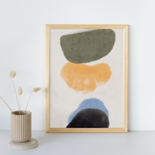 Abstrakte Wasserfarbe geometrisch, Abstrakt, minim Poster