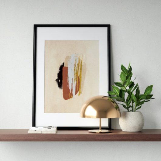 Abstrakte Wasserfarbe geometrisch, Abstrakt, minim Poster