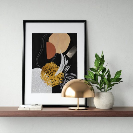 Abstrakte Wasserfarbe geometrisch, Abstrakt, minim Poster