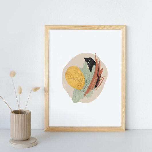 Abstrakte Wasserfarbe geometrisch, Abstrakt, minim Poster