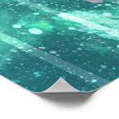 Abstrakte Wasserfarbe, geometrische farbige Formen Poster (Ecke)