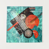 Abstrakte Wasserfarbe, geometrische farbige Formen Wandteppich (Vorderseite (Horizontal))