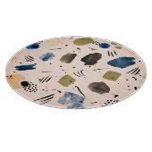 Abstrakte Wasserfarbe: Geometrisches Tintenmuster. Schneidebrett (Ecke)