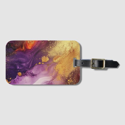 Abstrakte Wasserfarbe Gepäckanhänger (Vorderseite (Horizontal))