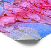 Abstrakte Wasserfarbe Girl Pink Floral Boho Muster Poster (Ecke)