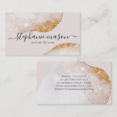 Abstrakte Wasserfarbe Gold Glitzer Elegante Visitenkarte (Vorne/Hinten)