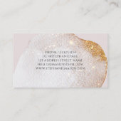 Abstrakte Wasserfarbe Gold Glitzer Elegante Visitenkarte (Rückseite)