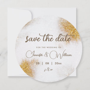 Abstrakte Wasserfarbe Gold Glitzer Luxus Elegante Save The Date