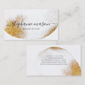 Abstrakte Wasserfarbe Gold Glitzer Moderne Elegant Visitenkarte (Vorne/Hinten)