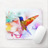 Abstrakte Wasserfarbe Hummingbird Mousepad (Mit Mouse)