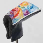 Abstrakte Wasserfarbe in Sunset Colors Golf Headcover (3/4 Vorderseite)