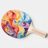 Abstrakte Wasserfarbe in Sunset Colors Tischtennis Schläger (Seitenansicht)
