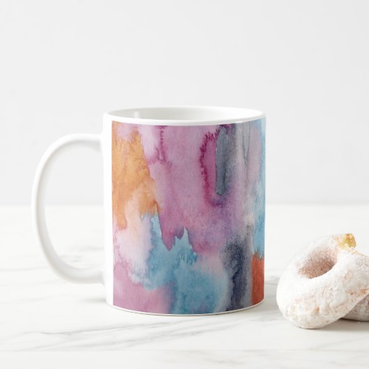 Abstrakte Wasserfarbe Kaffeetasse (Mit Donut)