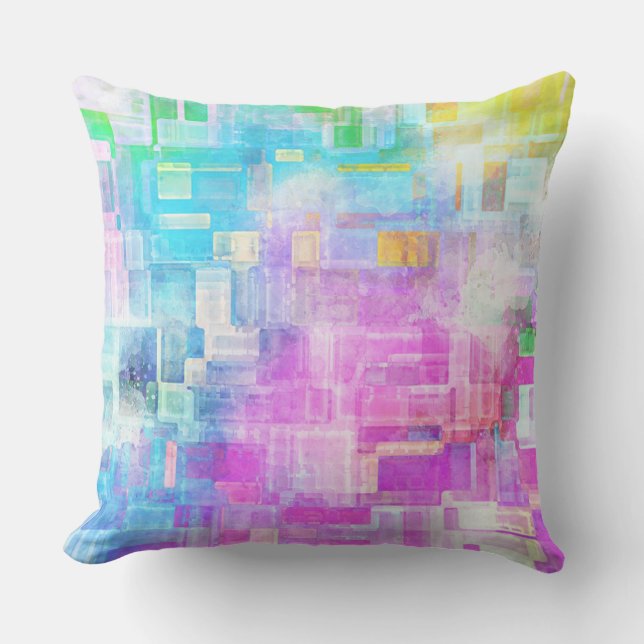 Abstrakte Wasserfarbe Kissen (Vorderseite)