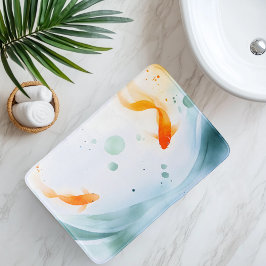 Abstrakte Wasserfarbe Koi Fisch Serenity Badematte
