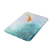 Abstrakte Wasserfarbe Koi Fisch Serenity Badematte (Schrägansicht)