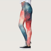 Abstrakte Wasserfarbe Kosmische Szene Leggings (Links)