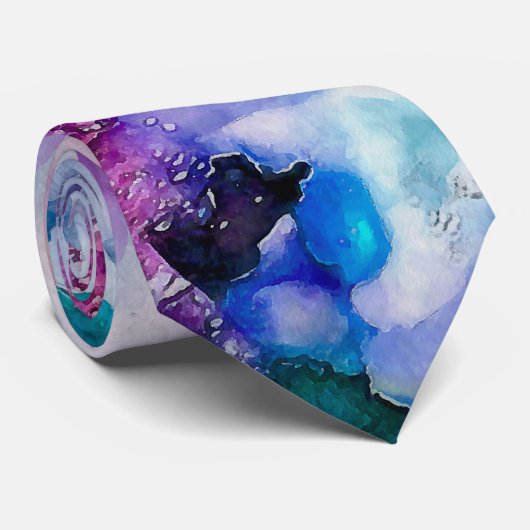 Abstrakte Wasserfarbe Krawatte (Gerollt)