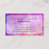 Abstrakte Wasserfarbe Lila Mode Modern Visitenkarte (Rückseite)