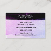 *~* Abstrakte Wasserfarbe Lila Schwarzer Lavendel  Visitenkarte (Rückseite)