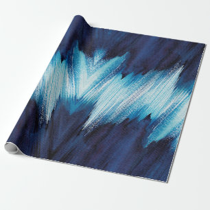 Abstrakte Wasserfarbe mit blauem Hub, Farbe mit ho Geschenkpapier