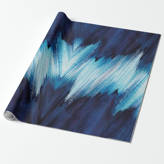 Abstrakte Wasserfarbe mit blauem Hub, Farbe mit ho Geschenkpapier (Ungerollt)