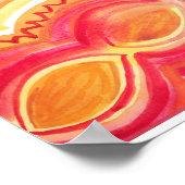 Abstrakte Wasserfarbe mit einem warmen ethnischen  Poster (Ecke)