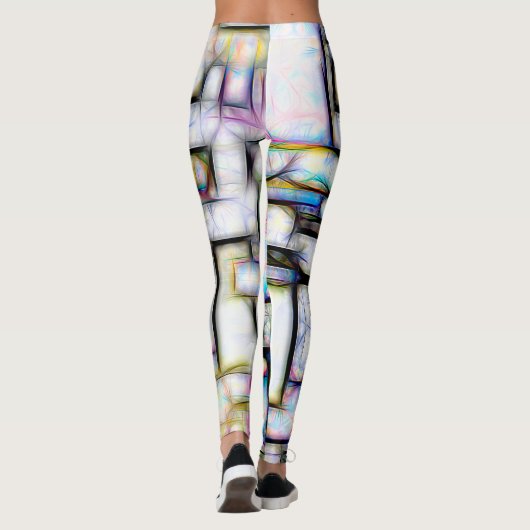 Abstrakte Wasserfarbe Moderne Leggings (Rückseite)