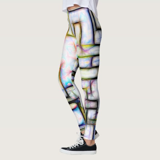 Abstrakte Wasserfarbe Moderne Leggings (Links)