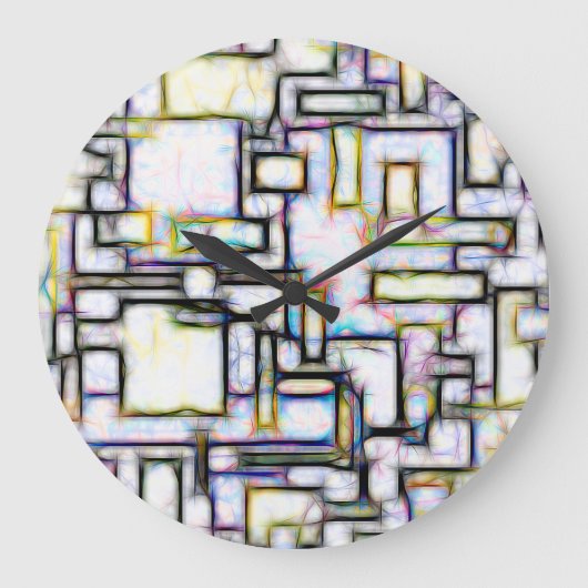 Abstrakte Wasserfarbe Moderne Moderne Große Wanduhr (Vorderseite)