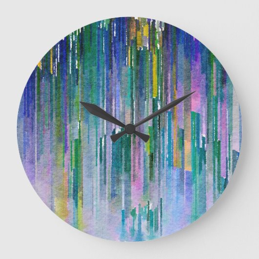 Abstrakte Wasserfarbe, Ölfarbe Hintergrund. Große Wanduhr (Vorderseite)