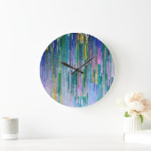 Abstrakte Wasserfarbe, Ölfarbe Hintergrund. Große Wanduhr (Zuhause)