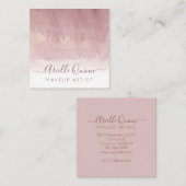 Abstrakte Wasserfarbe Ombre Dusty Pink Makeup Arti Quadratische Visitenkarte (Vorne/Hinten)