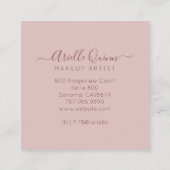 Abstrakte Wasserfarbe Ombre Dusty Pink Makeup Arti Quadratische Visitenkarte (Rückseite)