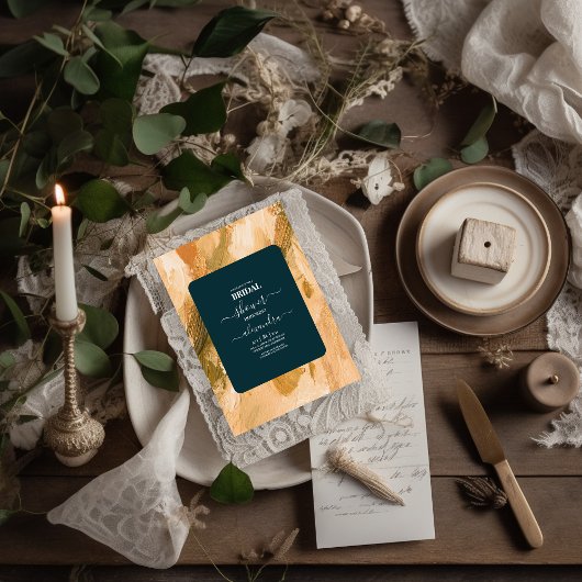 Abstrakte Wasserfarbe Pinselstriche Stroke Bridal Einladung