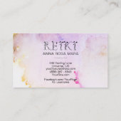 *~* Abstrakte Wasserfarbe REIKI Ivy Pastel Visitenkarte (Rückseite)