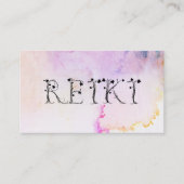 *~* Abstrakte Wasserfarbe REIKI Ivy Pastel Visitenkarte (Vorderseite)